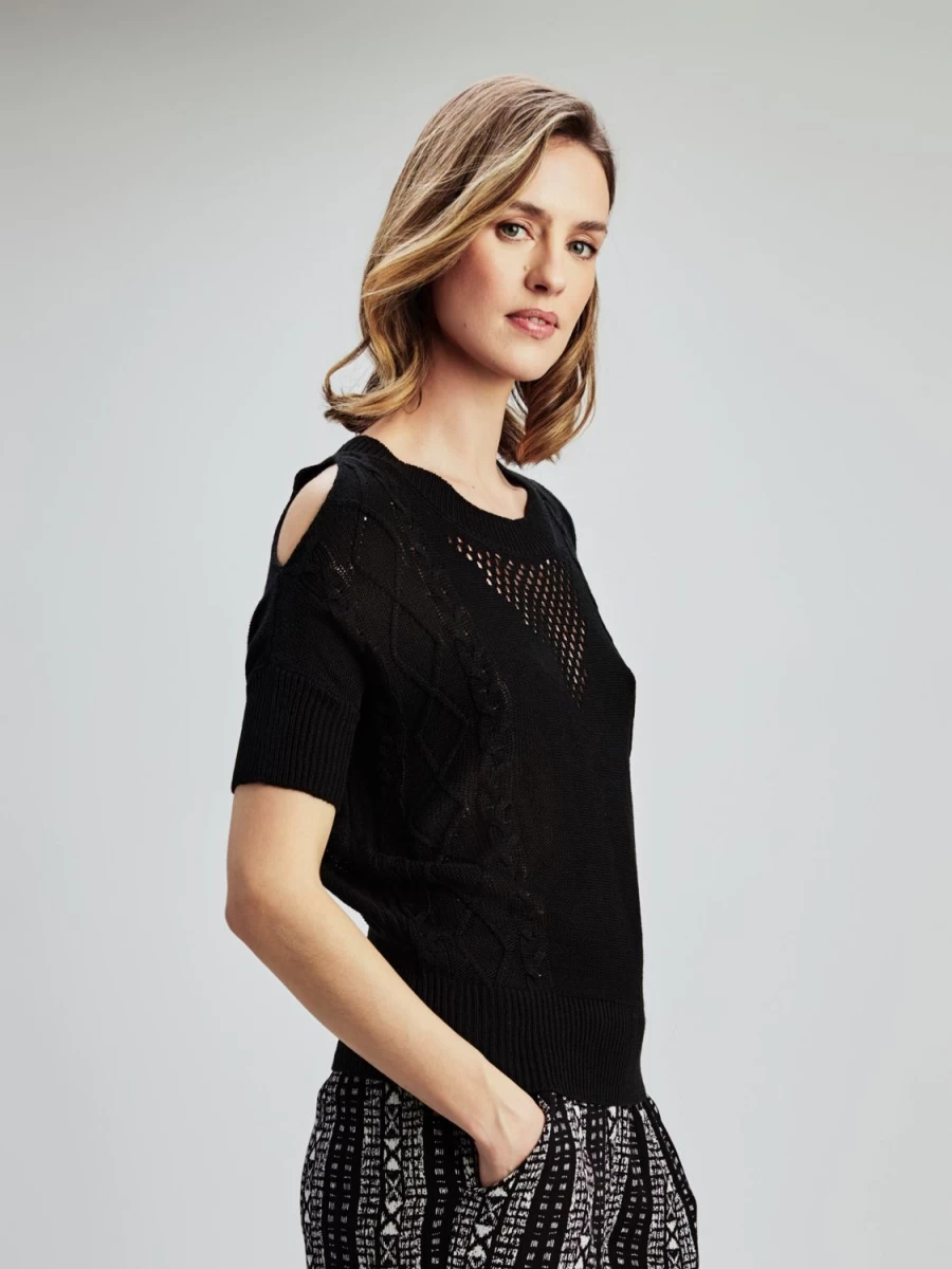 San Francisco Sweaters And Cardigans | Short-Sleeve Semi-Fitted Pullover Sweater