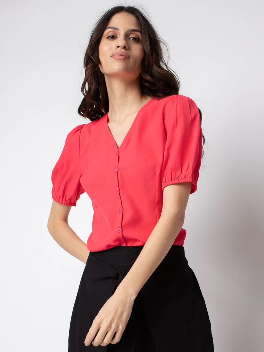 San Francisco Blouses | Short-Sleeve Fitted Blouse